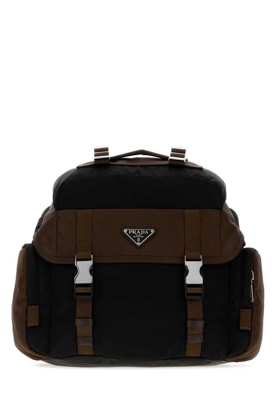Prada Vela Multicolor Briefcase Black